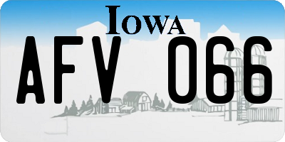 IA license plate AFV066