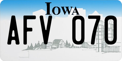 IA license plate AFV070