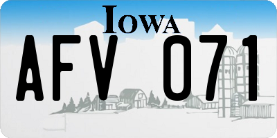IA license plate AFV071