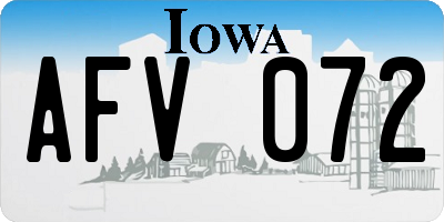 IA license plate AFV072
