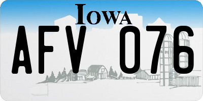 IA license plate AFV076