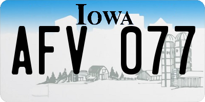 IA license plate AFV077