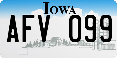 IA license plate AFV099