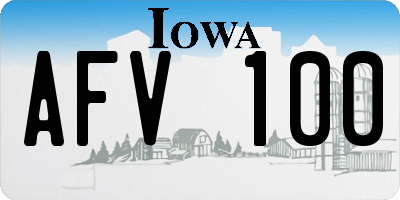 IA license plate AFV100