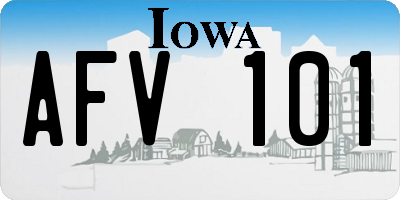 IA license plate AFV101