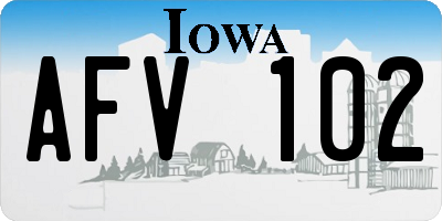 IA license plate AFV102