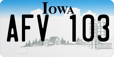 IA license plate AFV103
