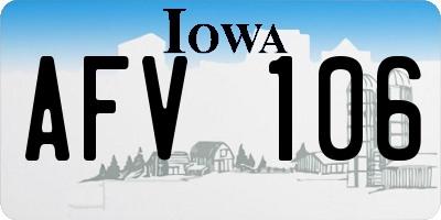 IA license plate AFV106