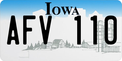 IA license plate AFV110