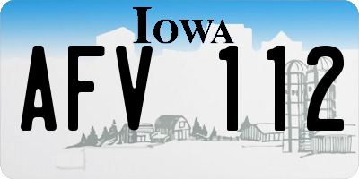 IA license plate AFV112