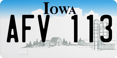 IA license plate AFV113