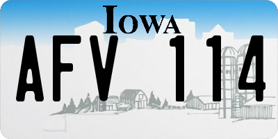 IA license plate AFV114