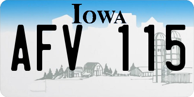 IA license plate AFV115