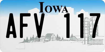 IA license plate AFV117