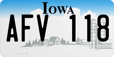 IA license plate AFV118