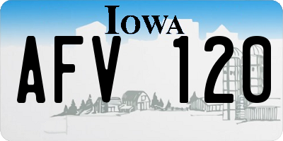 IA license plate AFV120