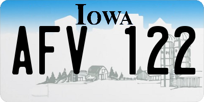 IA license plate AFV122