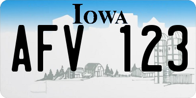 IA license plate AFV123