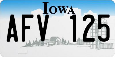 IA license plate AFV125