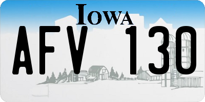 IA license plate AFV130