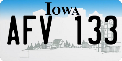 IA license plate AFV133