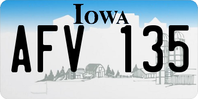 IA license plate AFV135