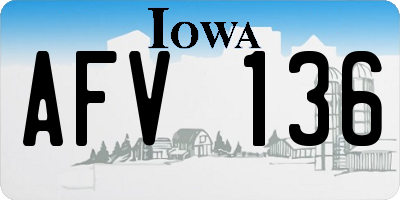 IA license plate AFV136
