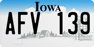IA license plate AFV139