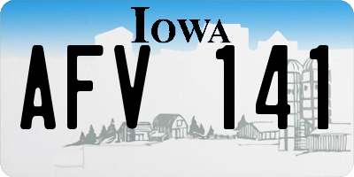 IA license plate AFV141