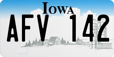IA license plate AFV142