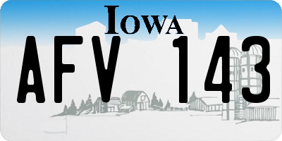 IA license plate AFV143