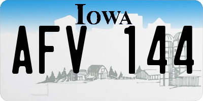 IA license plate AFV144