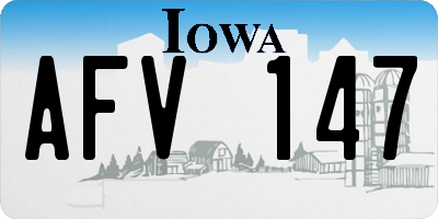 IA license plate AFV147