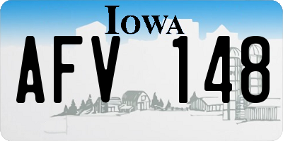 IA license plate AFV148
