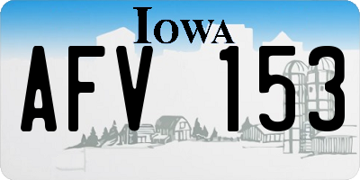 IA license plate AFV153