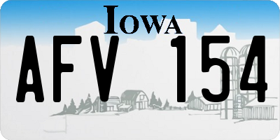 IA license plate AFV154
