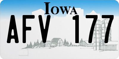IA license plate AFV177