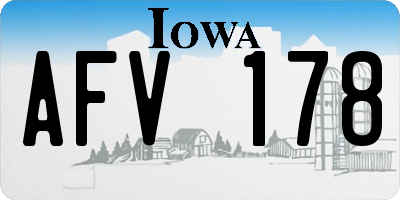 IA license plate AFV178