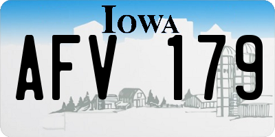 IA license plate AFV179