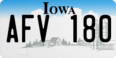 IA license plate AFV180