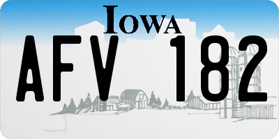 IA license plate AFV182