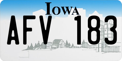 IA license plate AFV183