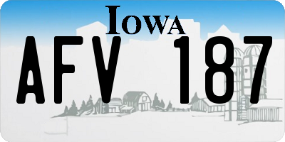 IA license plate AFV187