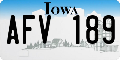IA license plate AFV189