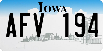 IA license plate AFV194