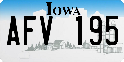 IA license plate AFV195