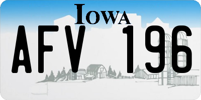 IA license plate AFV196