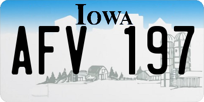 IA license plate AFV197