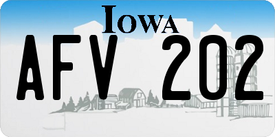 IA license plate AFV202