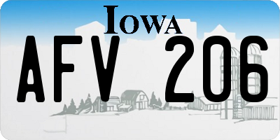 IA license plate AFV206